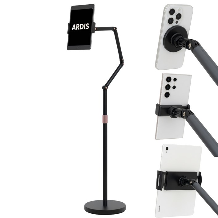 아르디스 헤드3개 맥세이프 스탠드 태블릿 거치대, 블랙, 1개