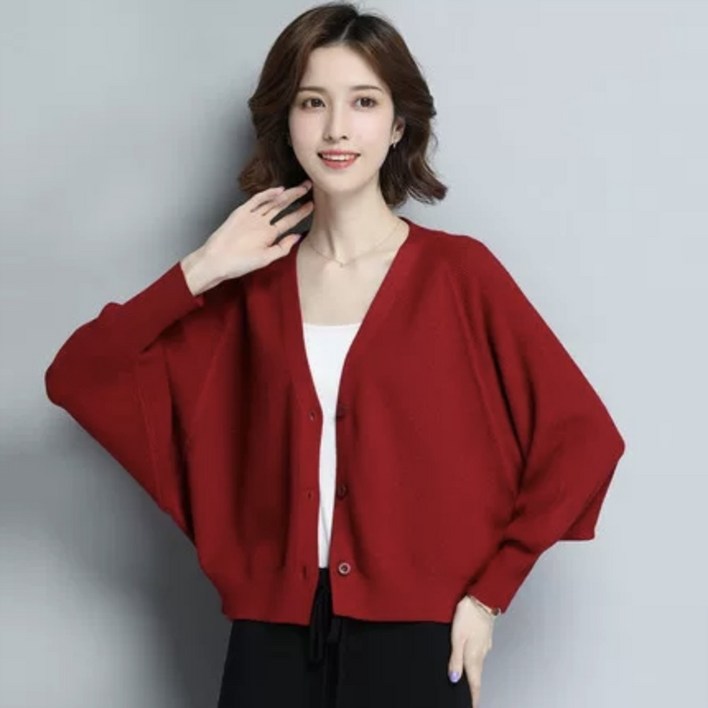 MOSAIRATION 쇼트 가오리 핏 니트 가디건 봄가을 오버핏 스타일리시 여성 스웨터 외투 H16