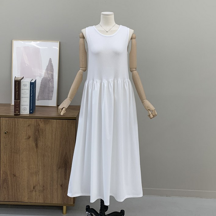 솔리드 스판 무지 레이어드 국산 쿨 인견 이너 원피스