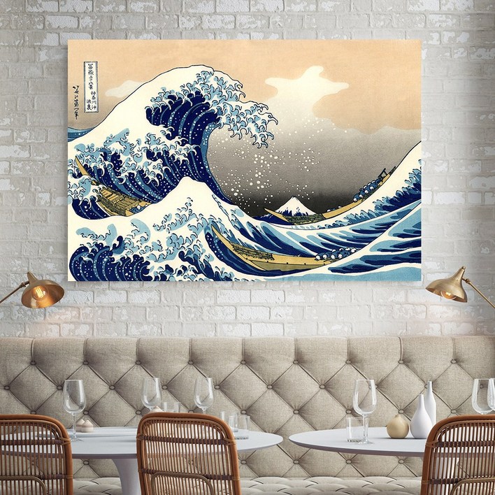 호쿠사이 파도 일본 명화 동양화 인테리어 액자 우키요에, 01. 파도
