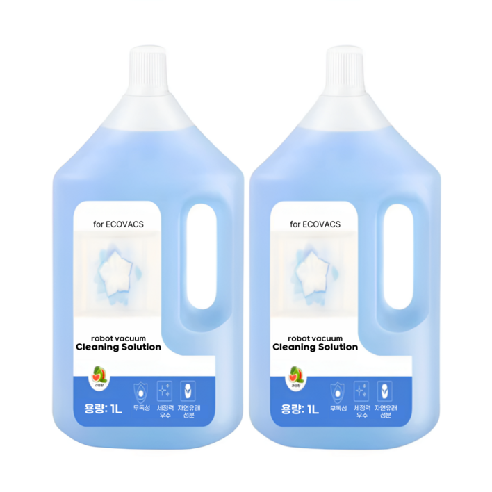 에코백스 로봇청소기 호환 세정제 대용량 세제 클리너, 2개, 1L
