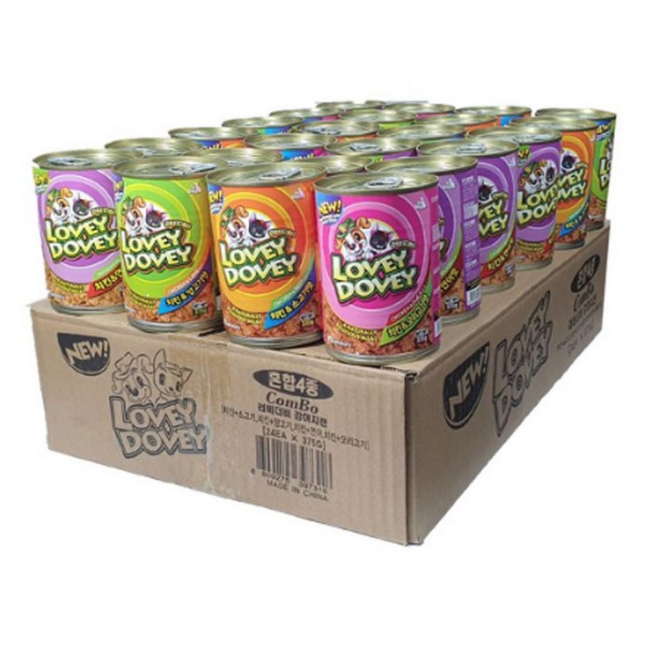 러비더비 강아지 간식 캔 콤보 375g 24개, 4종콤보 375gX24개(1박스), 375g, 24개