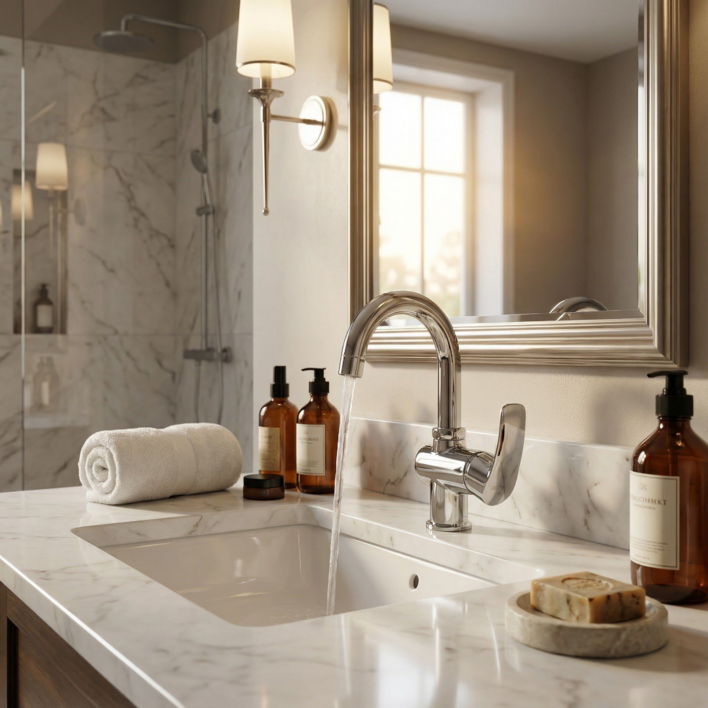 원홀 세면 수전 세면대 거위목 파이프