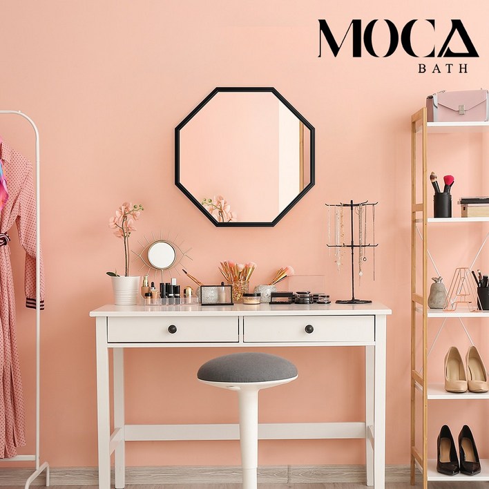 모카바스 모던 팔각 거울 웨인스코팅 디자인 골드 블랙 화이트 인테리어 홈퍼니싱, 블랙