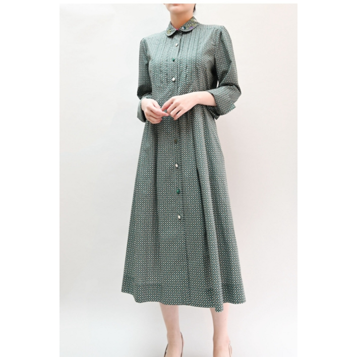 비꼴리끄 코튼 사각 도트 핀턱 원피스DH1280751