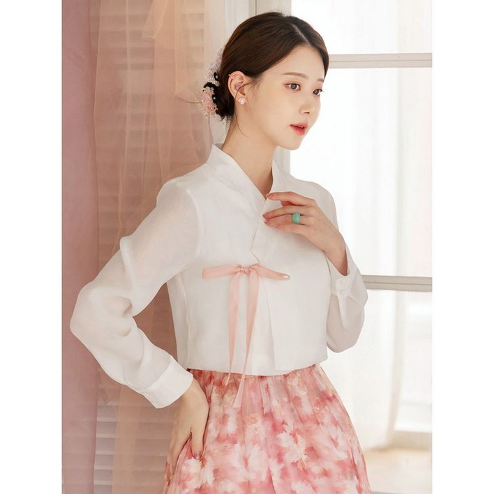 시크라인 XXL까지 백유화 생활한복 저고리 블라우스 가을 자체제작 한복 명절 모임룩 스페셜룩 빅사이즈