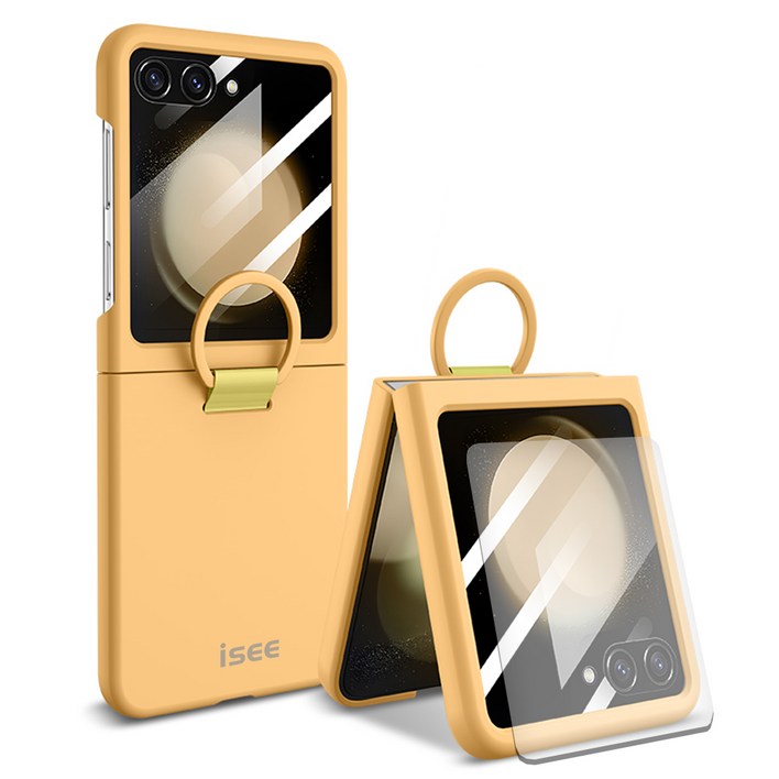 isee아이시 Z플립56 호환 일체형 액정보호 하드with 링 케이스