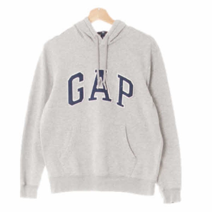 3162 gap 멜란지그레이 면혼방 빅패치로고포켓후드티 XS