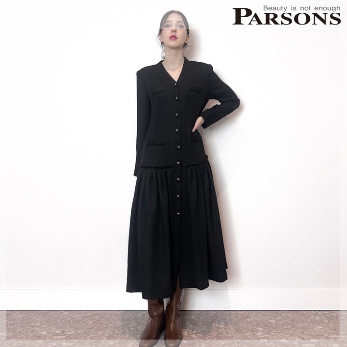 파슨스 Flat white Boutique Boucle Dress (PW2RAOP03)