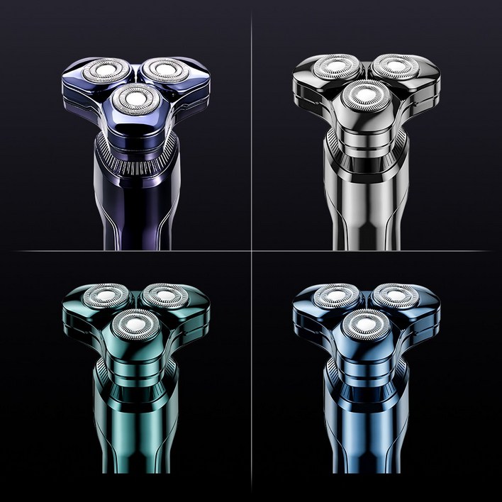 POLIIN 전기 면도기 완전 방수 IPX7 등급 C타입 충전 남자 전동 면도기 KS0272, 토브 블루오렌지