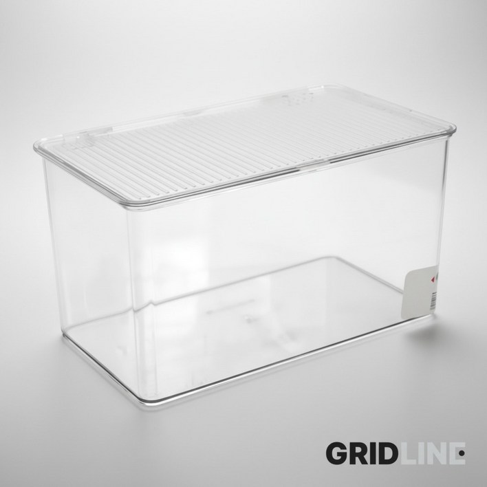 그리드라인 먼지제로 뚜껑있는 투명 아크릴 수납함, 투명 프리미엄 대, 1개