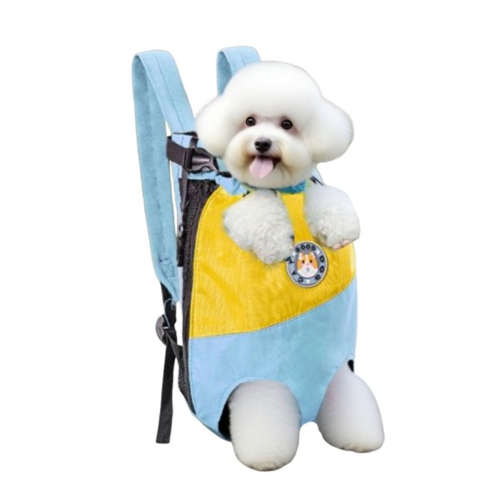 Tinduo 반려동물 프론트백 이동가방, 강아지와 고양이에게 편안한 외출 제공, 1개, 푸른 색