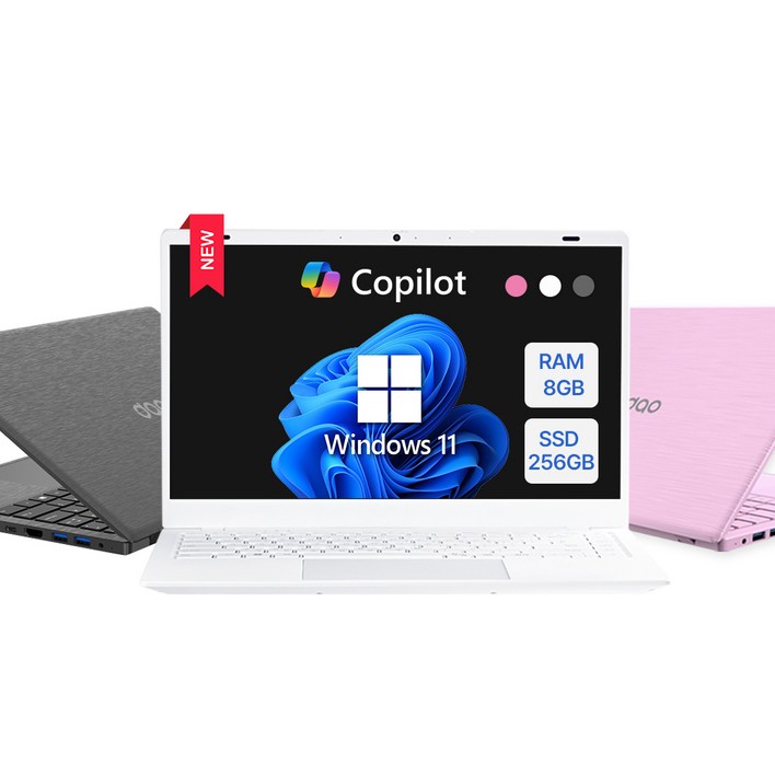 다오북 14인치 1.32kg N100 윈도우11 탑재 컬러 노트북, 화이트, 14-N100BCW, 256GB, 8GB, WIN11 Home