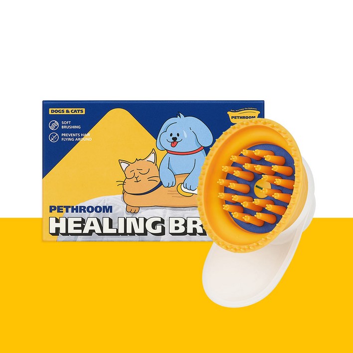 페스룸 힐링브러시 강아지고양이 죽은털제거 털관리 빗, 단일색상