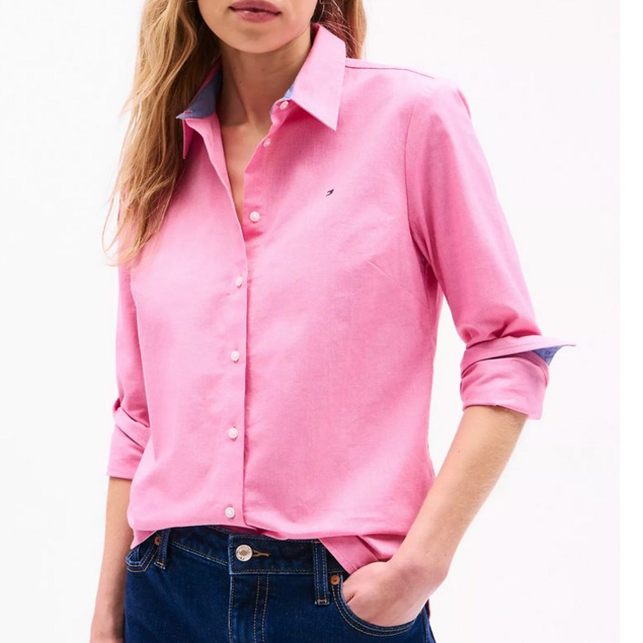 타미힐피거 여성 레귤러핏 옥스포드 긴팔셔츠 F Pink