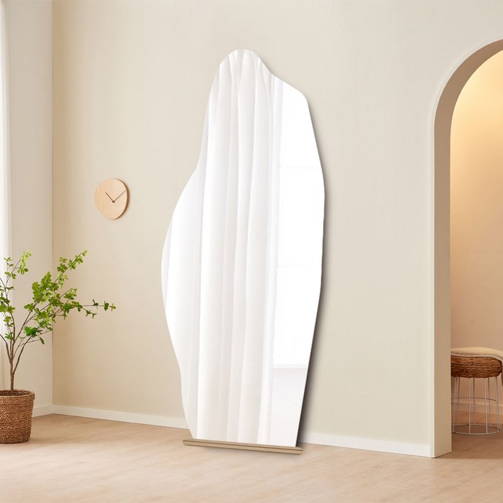 온미러 조약돌 비정형 전신거울 현관 노프레임 대형 카페 미용실 인테리어 벽부착