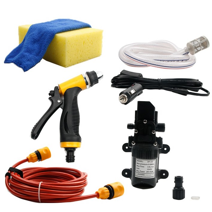12V 자동차 세탁기 펌프 고압 세차 클리너, 자동차 관리 휴대용 세탁기 전기 청소 자동 장치 자동 세척기