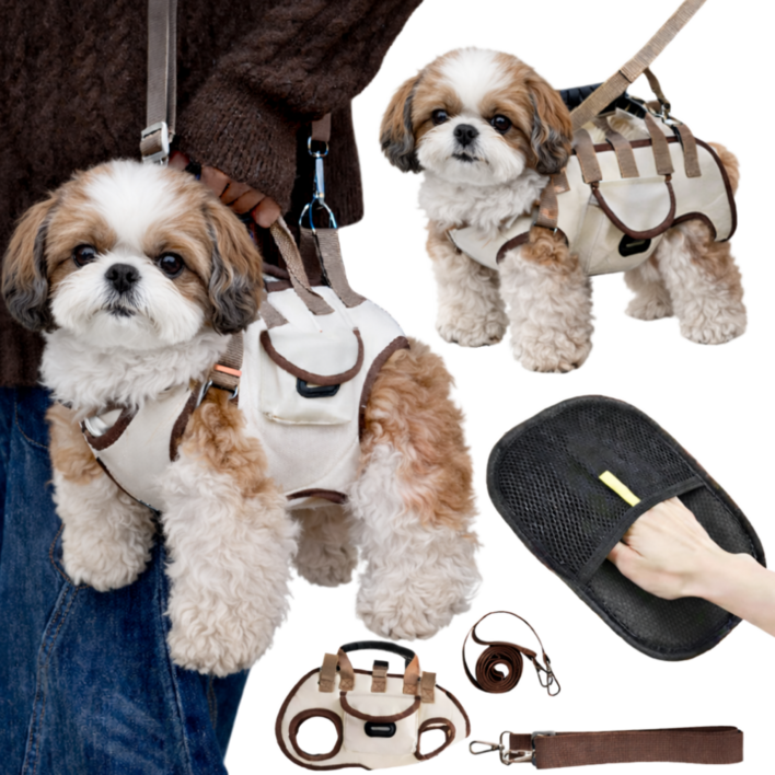 프라홈 강아지 하네스 슬링백 크로스 숄더 리쉬 산책 가방