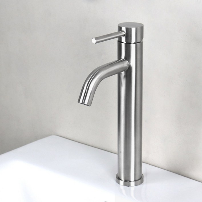 로딘 탑볼 세면대 수전 무광 스텐304 원홀 세면 수전 욕실 수도꼭지 N132, 1개