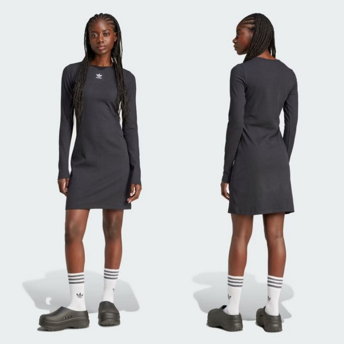 아디다스 슬림핏 긴팔 원피스 adidas 드레스 XS S M