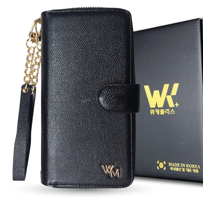 위케밀러 프리미엄 국산 천연 가죽 지갑 지퍼 다이어리 스트랩 핸드폰 케이스