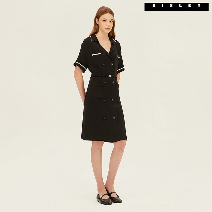 시슬리 아울렛 더블 미니 니트원피스 SAKO02241BK