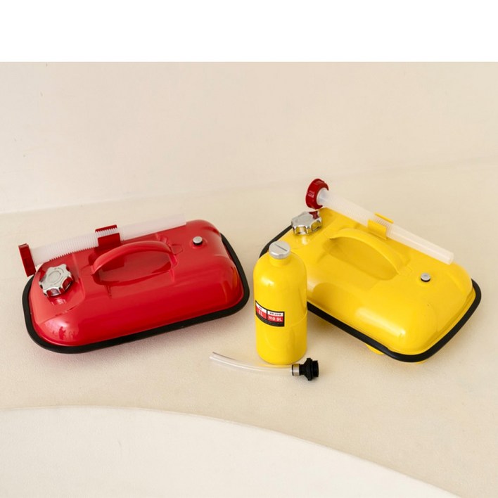 쏘쿨 캠핑용 휴대용 10리터 철재기름통 난로기름통 휘발유통 젤리캔자바라호수포함, 1개, 옐로우