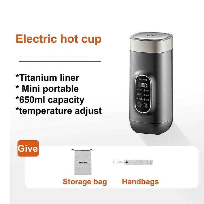 650ml 전기 컵 휴대용 끓는 주전자 다기능 사무실  물 온도 조절 24h 보온병 400W
