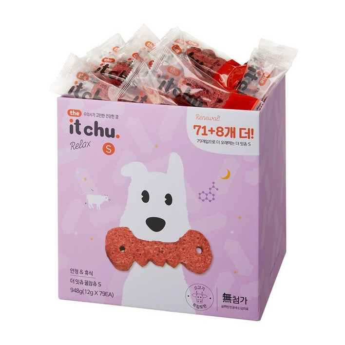 더잇츄 덴탈 개껌 꿀잠츄 안정 S 10p, 소고기, 948g, 4개