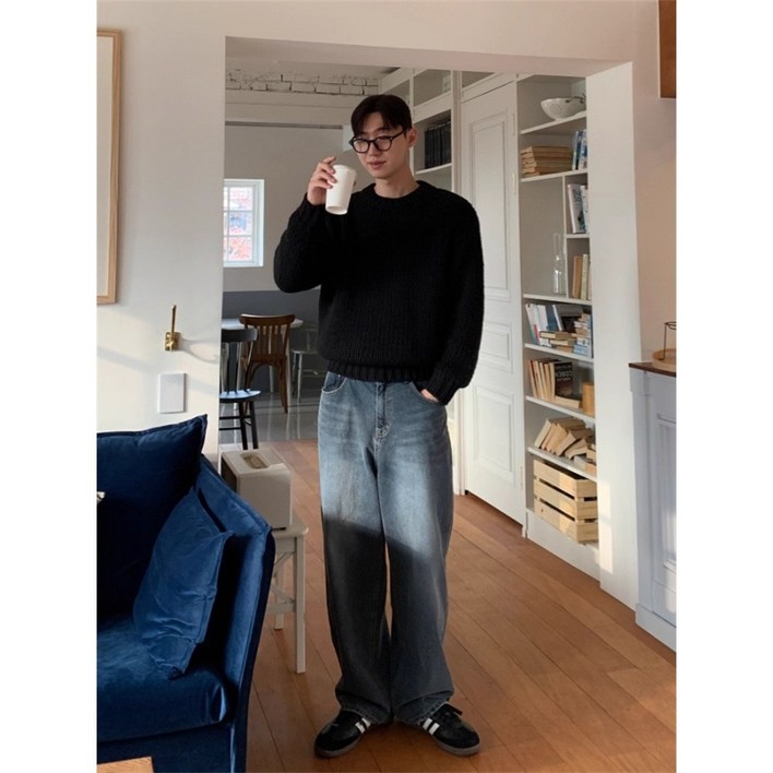 ANYOU 봄가을 남성 스트레이트 청바지 어디에나 잘 어울리는 청바지