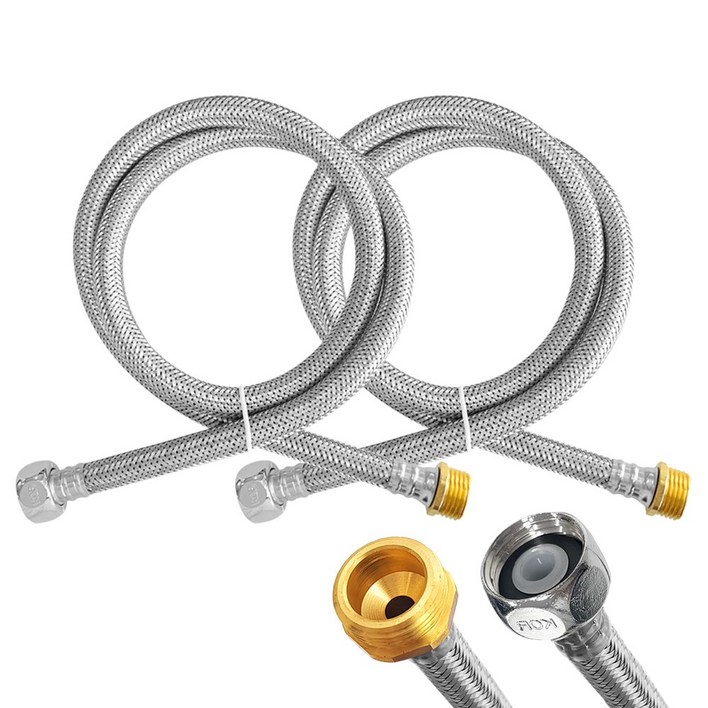 국산 싱크대 연장호스 연결 고압호스 100cm 2개, 1세트