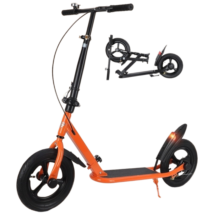 Mochae 킥보드 접이식 성인킥보드 높낮이조절 더블브레이크 휴대용 스쿠터 성인용 퀵보드 두발킥보드, 오렌지, 1개