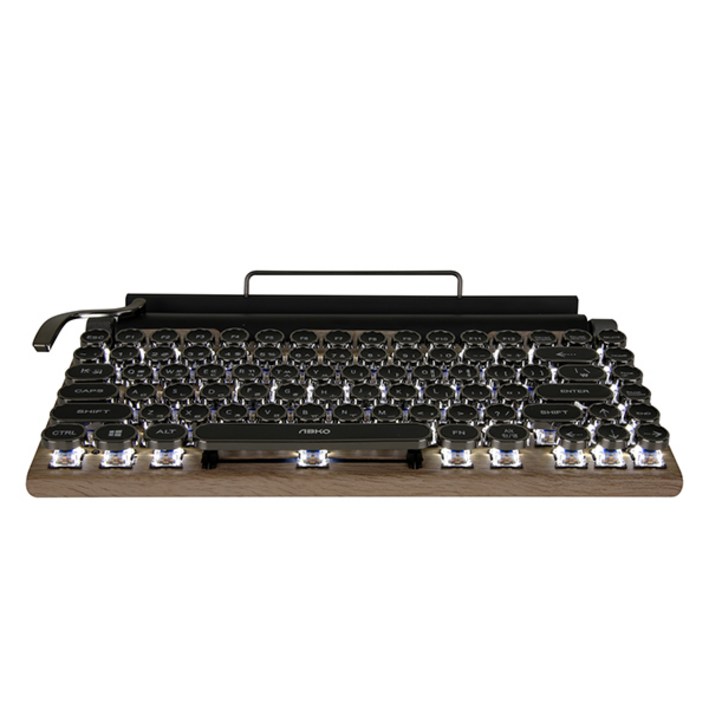 앱코 레트로 기계식 우드 유무선겸용 텐키리스 키보드