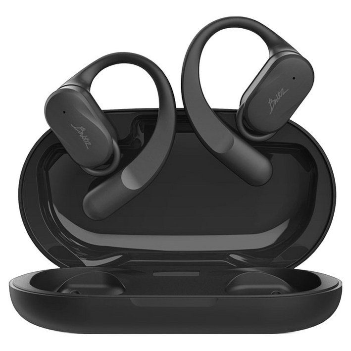 브리츠 슬림핏 오픈형 V5.4 블루투스 이어폰, BZHJ10, 블랙