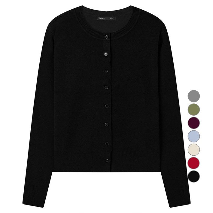 미쏘 여성용 에센셜 라운드넥 가디건