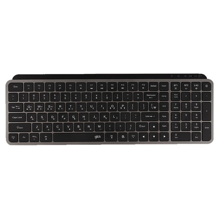 지클릭커 오피스프로 펜타 멀티페어링 저소음 블루투스 105키 무선 키보드