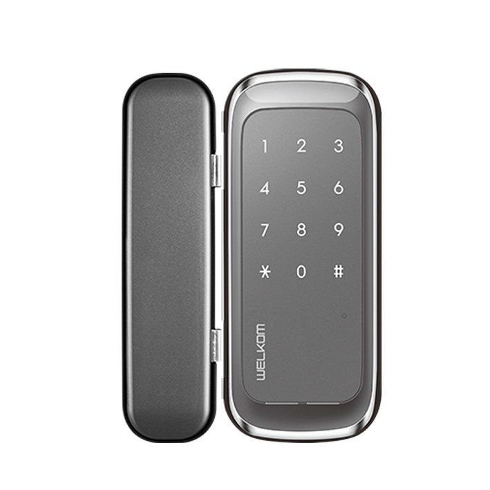 솔리티 유리 양문 전용 클립형 디지털 보조키 도어락 손잡이 없음