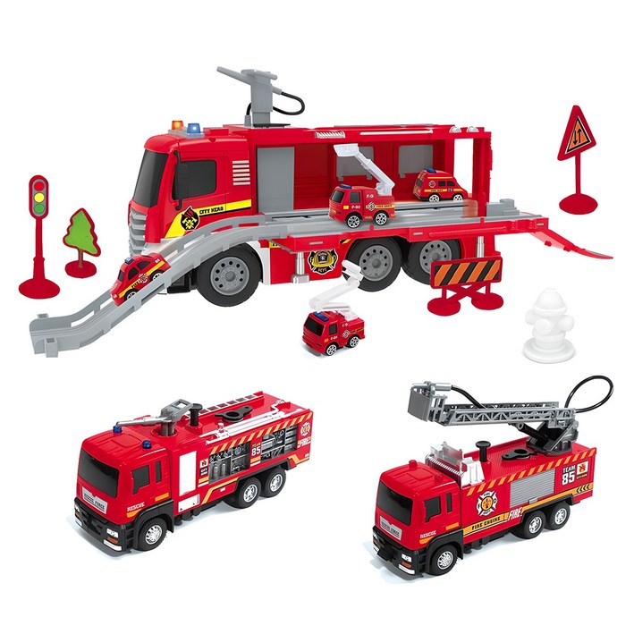 대형 소방차 완구 풀세트 6722, 혼합색상, 1세트
