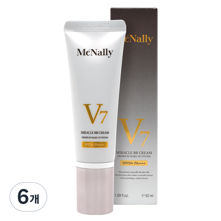맥넬리 V7 미라클 비비 크림 SPF50 PA, 50ml, 6개