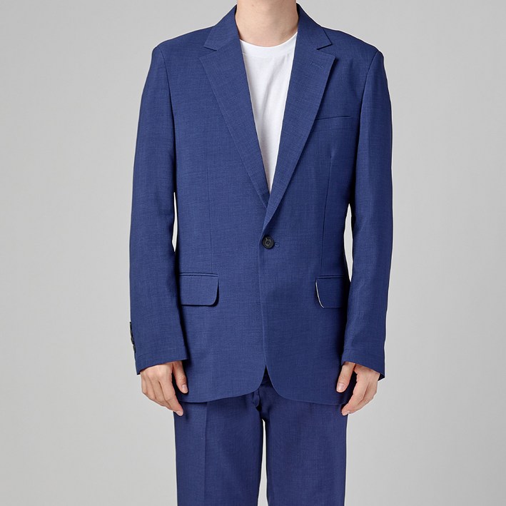 카포넬 남성용 린넨 데일리 플랩포켓 원버튼 정장세트 CU3001