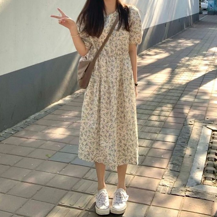 마켓에이 여성용 스프링 플라워 포인트 원피스 A25SS3A1560