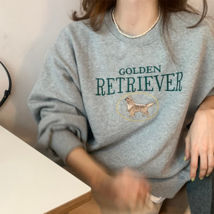 피어니스트 라운드넥 러블리 심플 긴팔 맨투맨티