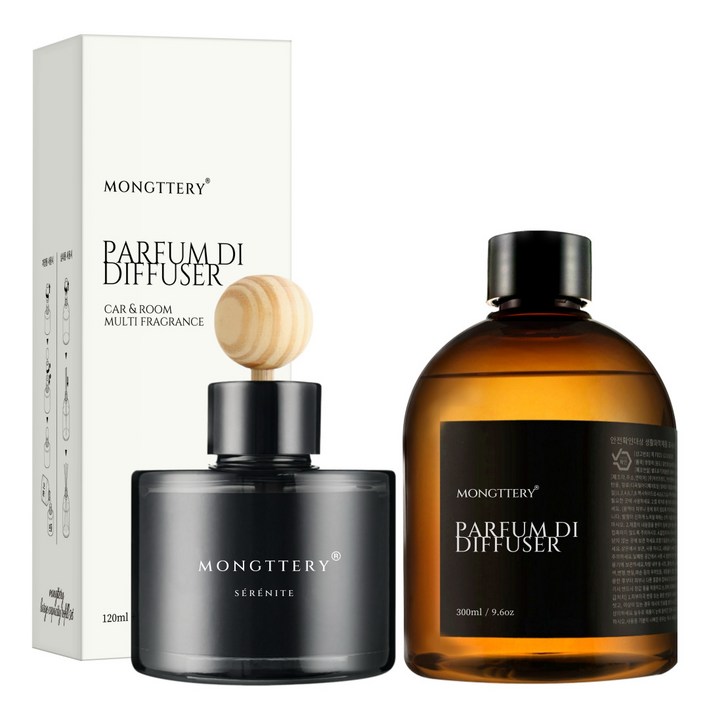 몽때리 차량용 방향제 120ml 본품 + 300ml 리필 세트