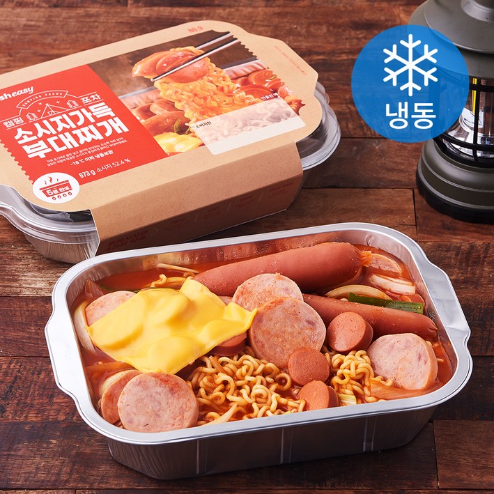 [로켓프레시] 프레시지 캠핑포차 소시지가득 부대찌개 밀키트 (냉동), 573g, 1개