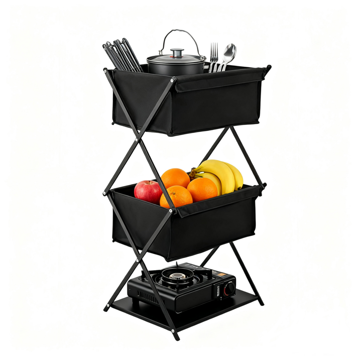 호밍사이 야외 캠핑 수납 선반 + 가방 세트, 접이식 가능