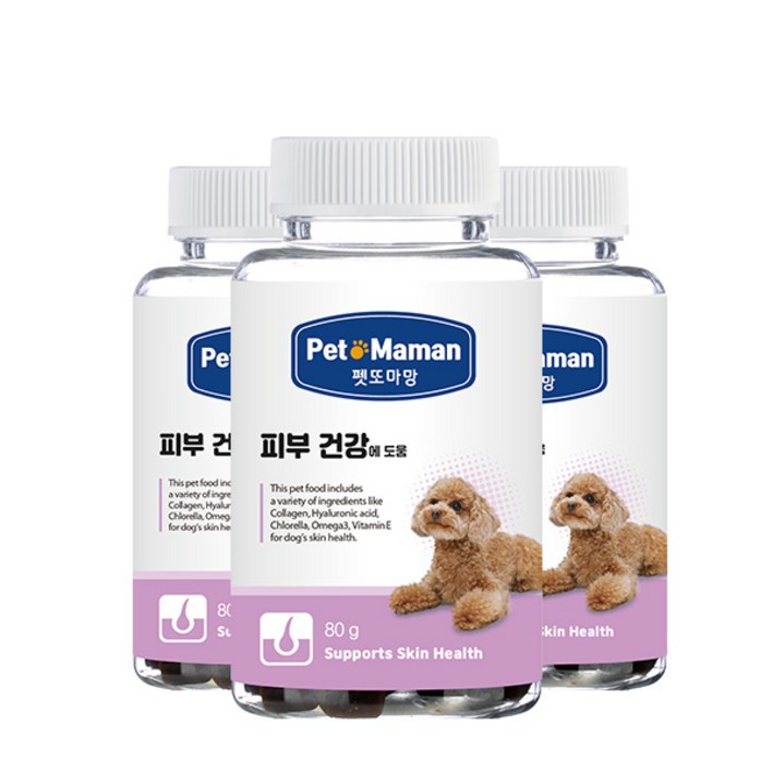 [펫또마망] 강아지 피부 영양제 피부 건강에 도움 80g x 3EA