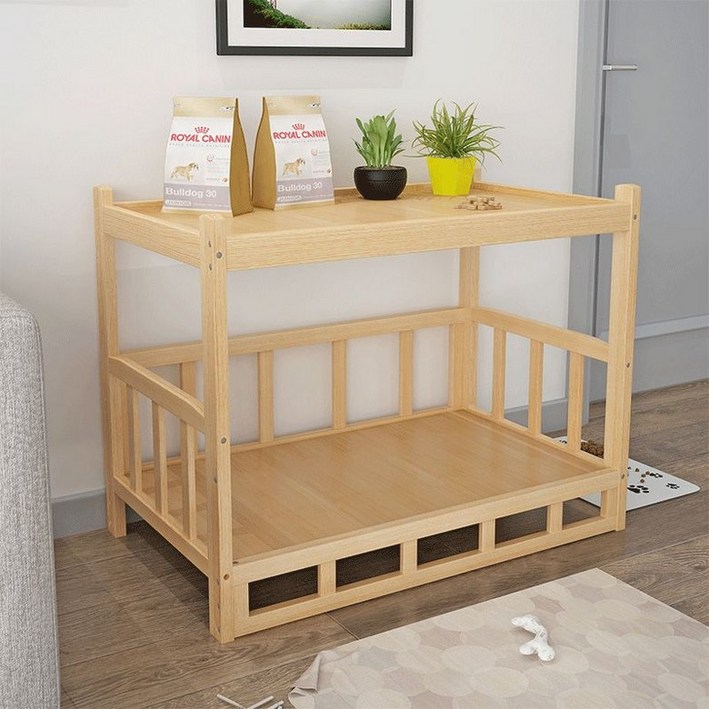 강아지나무집 원목하우스 DIY 실내 협탁 강아지집 강아지매트 강아지침대 반려동물하우스 펫하우스, 상단 포함 기본형