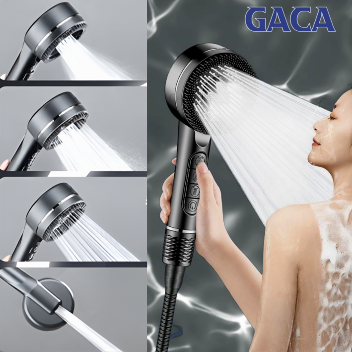 GACA 샤워기헤드 5단조절 온오프샤워기 수압상승 필터포함