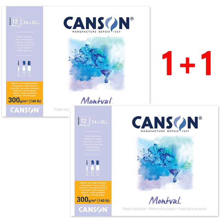 캔손 몽발 수채 과슈 아크릴 패드 스케치북 1면 제본 300g A4 24cm x 32cm 4절 11