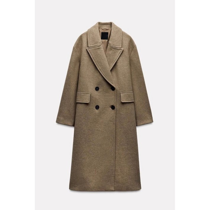 ZARA 자라 울 여성 모직 롱코트 클래식 투버튼 추동 코트 3046345